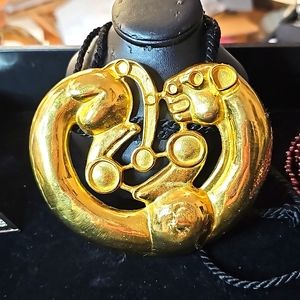 Vintage MMA Brass Figural Necklace